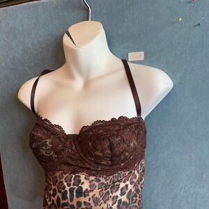 Chocolate Brown‎ Lace Underwire Corset Top Size  XXS